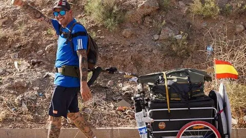 El español detenido en una de sus últimas publicaciones en la frontera de Irán. (Instagram)