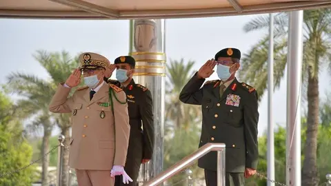 Un momento de la visita de oficiales de Emiratos en Marruecos. (Twitter)
