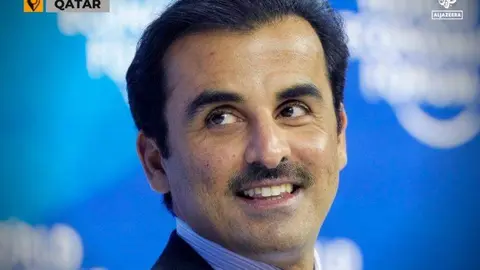 El emir de Qatar en una imagen de Twitter de Al Jazeera.