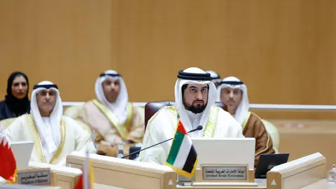 El jeque Ahmed bin Mohammed bin Rashid Al Maktoum, presidente del Comité Olímpico Nacional (CON) de EAU, en Riad. (WAM)