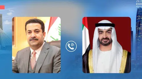 Los presidentes de Irak y Emiratos Árabes. (WAM)