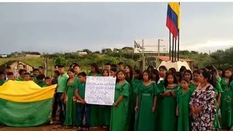 Alumnas del colegio Centro Etnoeducativo Integral Rural Nuestra Señora del Carmen (Colombia). (Twitter)