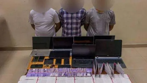 El Ministerio del Interior de Qatar difundió esta imagen de los detenidos.