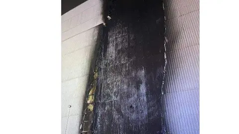 La Defensa Civil de Dubai difundió esta imagen del siniestro en Festival City.