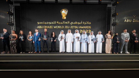 Homenaje a los ganadores del honra a los ganadores emiratíes y mundiales del Campeonato Mundial de Jiu-Jitsu Profesional de Abu Dhabi. (WAM)
