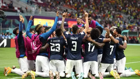 Ecuador celebra su empate ante Países Bajos. (FIFA.COM)