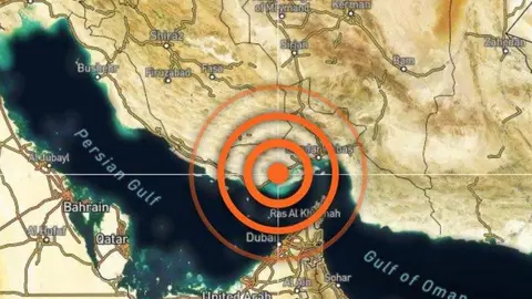 Una imagen de Twitter del epicentro del terremoto en Irán.