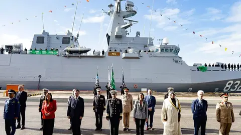 Entrega de la corbeta saudí en el astillero de España. (Twitter)