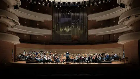 La orquesta Filarmónica de Israel en una imagen de Twitter.