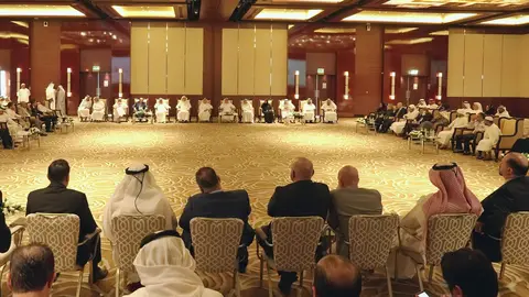 Un momento del encuentro del ministro de Emiratización con empresas contratantes. (Cedida)