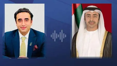 Los ministros de Exteriores de Pakistán y EAU. (WAM)