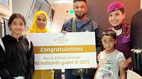 Etihad recibe a su pasajero diez millones en 2022. (Etihad Airways)