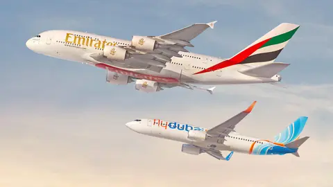 Las dos aerolíneas con base en Dubai. (@emirates)
