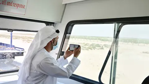 Una imagen del bosque Al Maha desde el ferrocarril. (WAM)