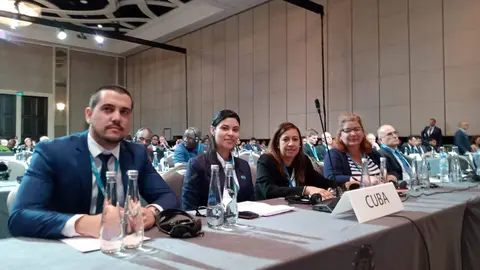 La delegación de Cuba en IRENA. (Cedida)