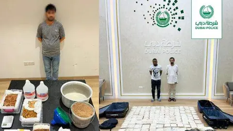 Algunos de los sospechosos detenidos. (Policía de Dubai)