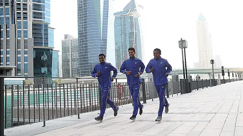 Dubai 23/01/2020 Standard Chartered Dubai Marathon 2020 Nella foto: Balew Yihunle Una imagen del maratón Dubai 2020. (Colombo/A.G.Giancarlo Colombo)
