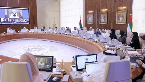 Un Consejo de Ministros de EAU celebrado en 2023. (Twitter)