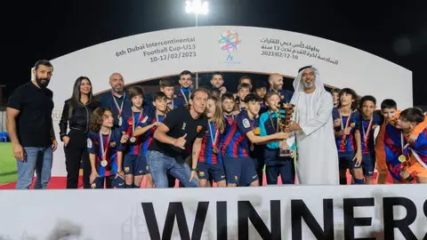 Una imagen del Barcelona campeón en Dubai. (WAM)