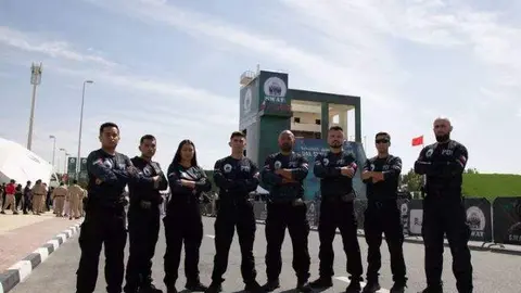 El equipo chileno en una imagen de la Policía de Dubai.