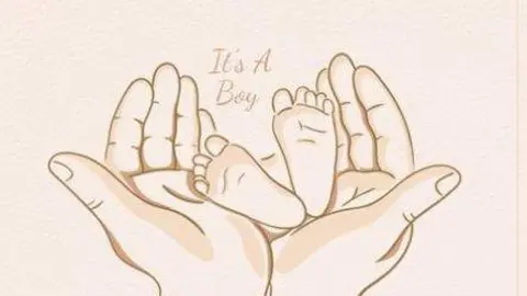 Con esta imagen en Instagram el jeque Hamdan anunció el nacimiento de su tercer hijo.