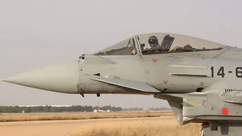 Un Eurofighter desplegado en Emiratos Árabes. (Ejército del Aire y del Espacio de España)