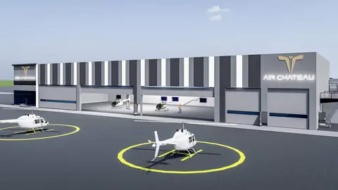 El proyecto para helicópteros en el sur de Dubai. (WAM)