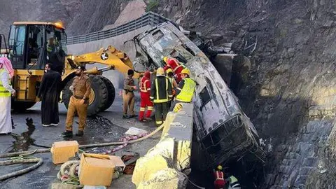 Una imagen del accidente. (@AlArabiya_KSA)