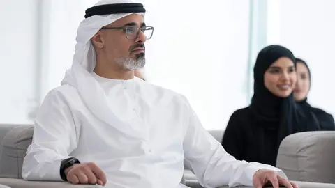 El Jeque Khaled bin Mohamed bin Zayed Al Nahyan , príncipe heredero de Abu Dhabi. (WAM)