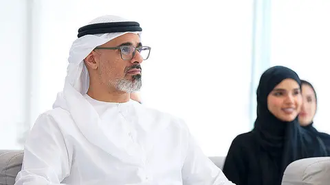 El jeque Khaled bin Mohamed bin Zayed Al Nahyan , príncipe heredero de Abu Dhabi. (WAM)