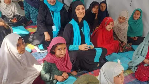 Una imagen de mujeres afganas del Twitter de Unicef.