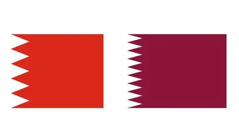 Las banderas de Qatar (derecha) y de Bahréin. (Fuente externa)