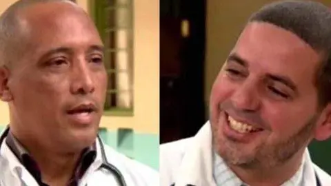 Los médicos cubanos secuestrados en Kenia, Assel Herrera Correz, (izq) y Landy Rodríguez (der). (Captura de la web)