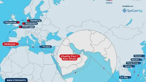 La ruta de la empresa de cargo. (web Cosco)