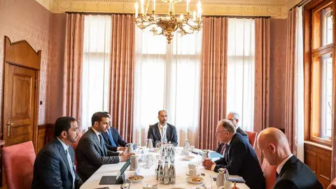 Un momento del encuentro entre Emiratos y Alemania. (WAM)