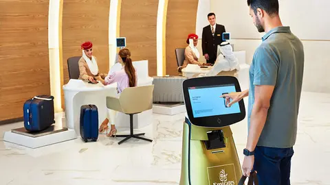 El nuevo punto de Check in de Emirates. (Twitter)