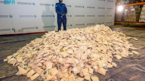 Las drogas confiscadas por las autoridades saudíes. (SPA)