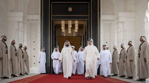 Un momento de la reunón del Gobierno de EAU este miércoles en Abu Dhabi. (WAM)