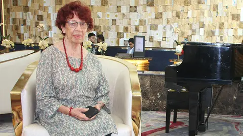 La subsecretaria de Relaciones Exteriores de México, Carmen Moreno, tras conceder la entrevista a EL CORREO DEL GOLFO en Dubai. (EL CORREO)