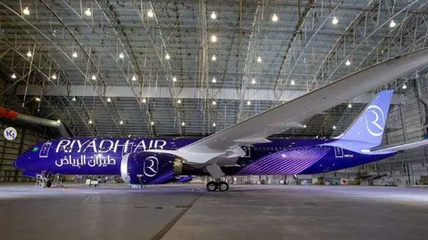 Uno de los aviones de Riyadh Air. (Instagram)