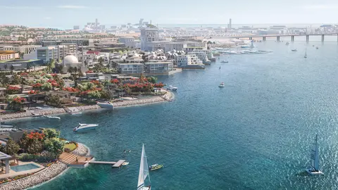 Una maqueta del proyecto en la isla Hudayriyat en Abu Dhabi. (WAM)