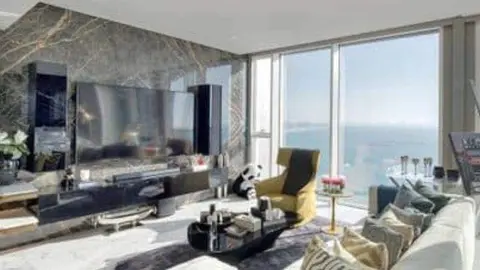 Una imagen del ático vendido en Bluewaters Island de Dubai. (Twitter)