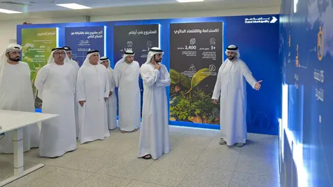 El príncipe heredero de Dubai durante la inauguración de la planta de residuos. (Twitter)