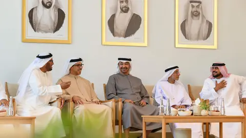 El presidente emiratí este sábado en Abu Dhabi. (WAM)