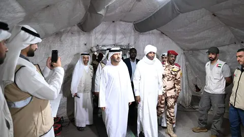 Un momento de la inauguaración del hospital de campaña en Chad. (WAM)