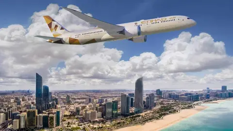 Un avión de la aerolínea de Abu Dhabi, Etihad Airways. (WAM)