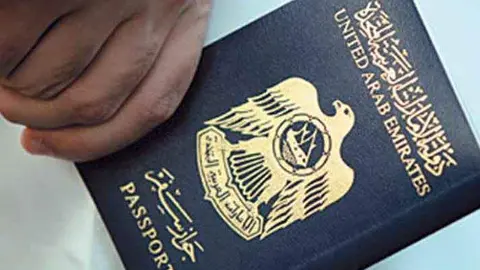 Pasaporte de Emiratos Árabes. (Fuente externa)