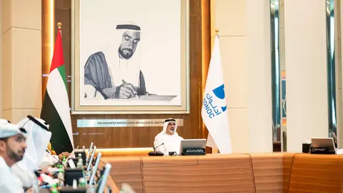 La reunión de este lunes del Comité Ejecutivo de la Junta Directiva de ADNOC. (WAM)