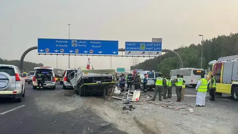 Una imagen del lugar del accidente difundida por la Policía de Dubai.