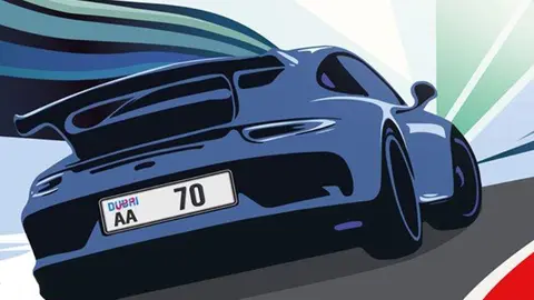 El anuncio de las subastas de matrículas premium en Dubai. (RTA)